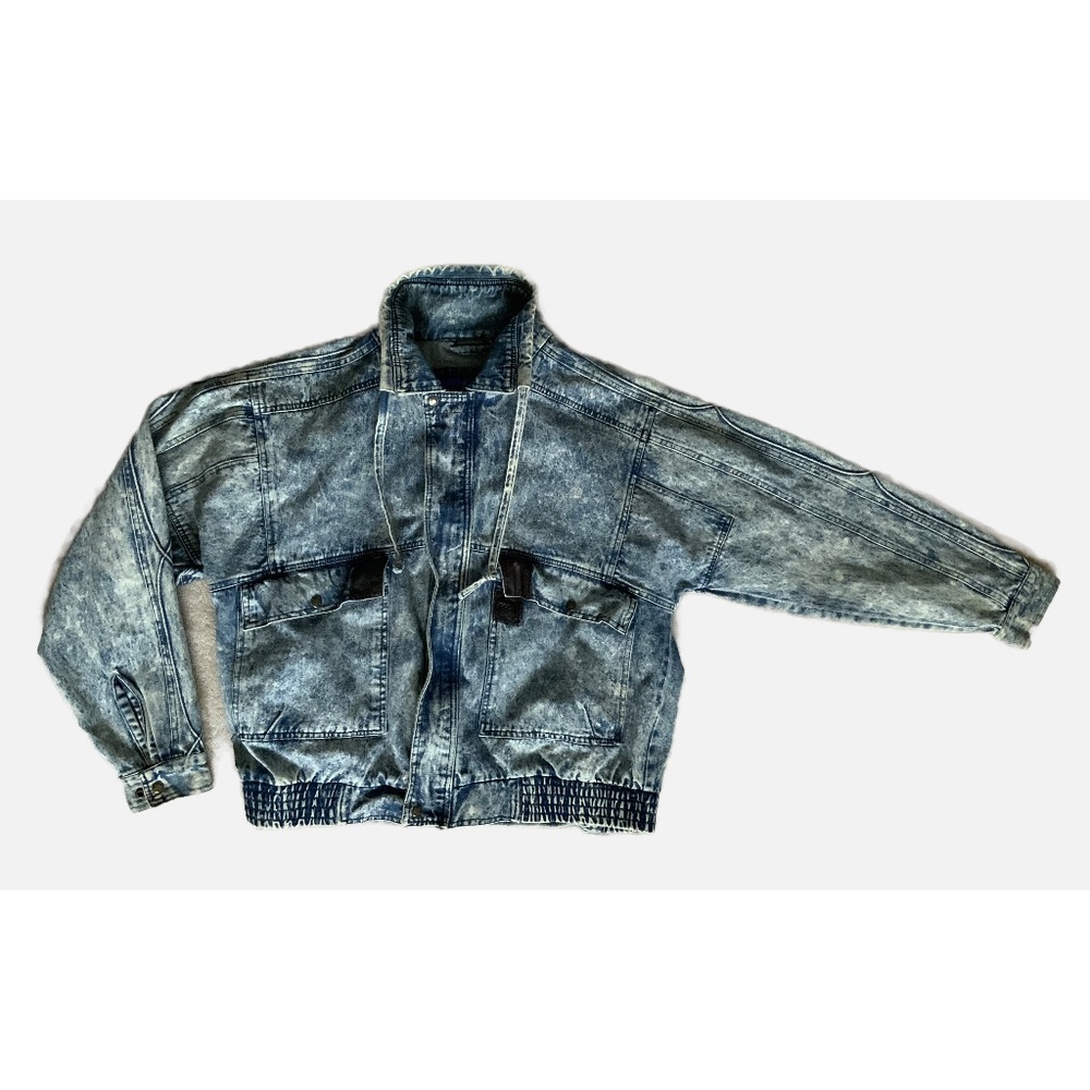 UNISEX VINTAGE OVERSIZED ACID WASHED JACKET , SIZE LARGE